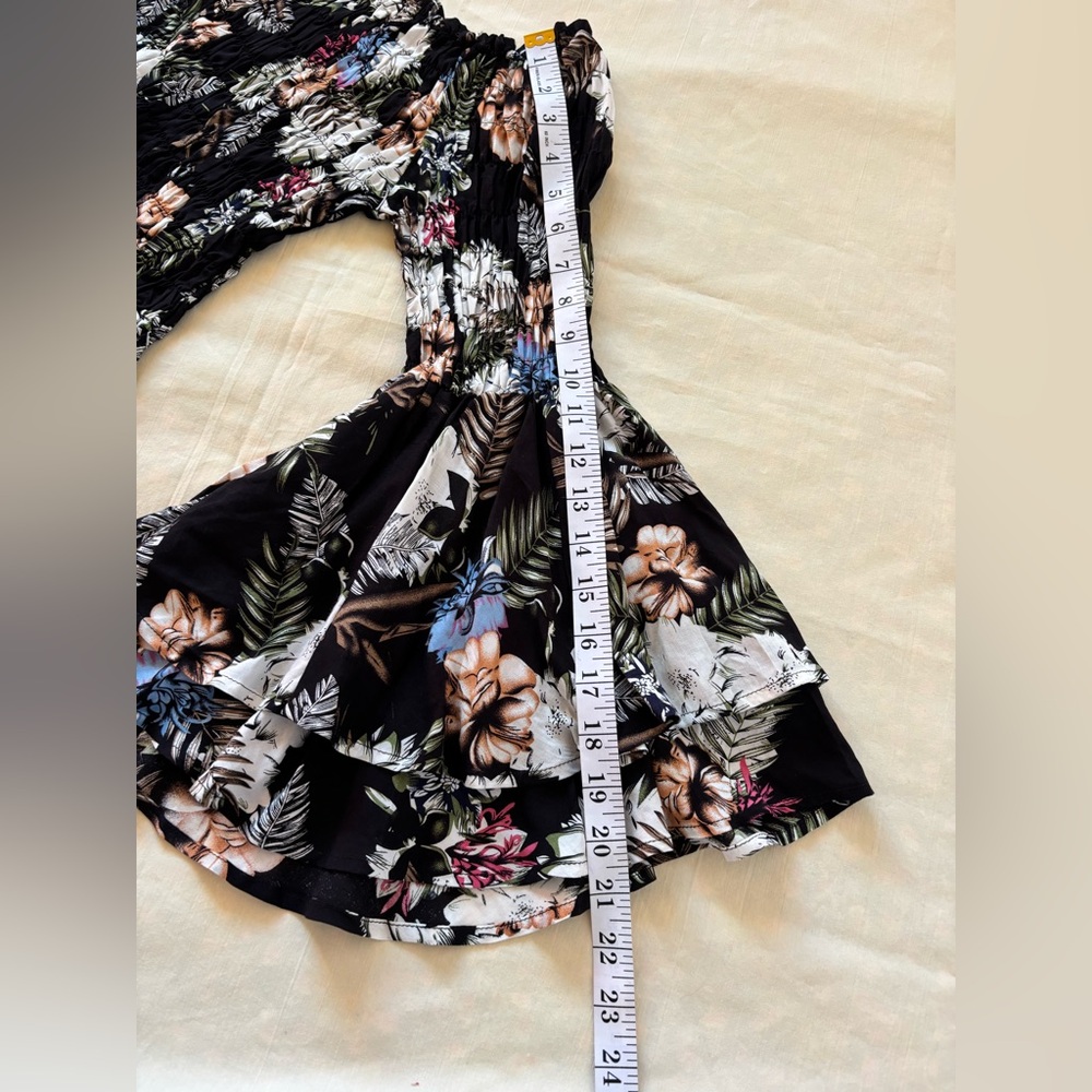 Ewto Elegant Floral Off-Shoulder Crop Top Size M long sleeve - Picture 6 of 14
